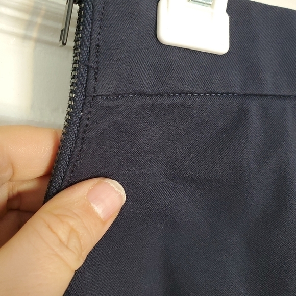 EVERLANE Skinny Navy Stretch Trousers with Side Zipper - Picture 8 of 12